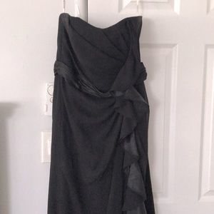Black maxi dress with ruffle on the side